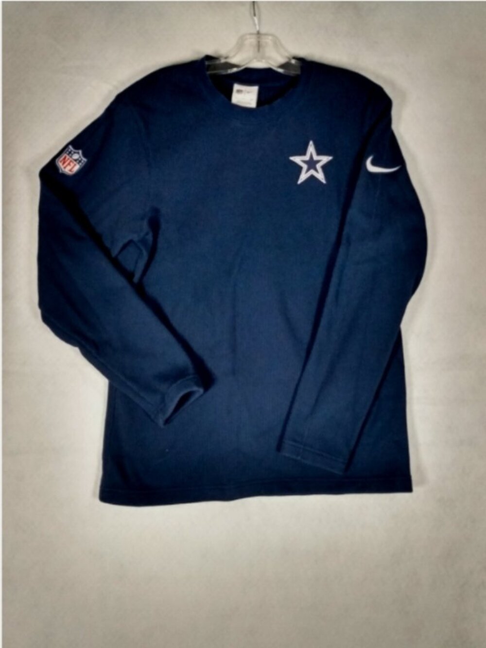 Nike NFL Dallas Cowboys Thermal Top Men's S Navy Blue Fleece Lined Long Sleeve